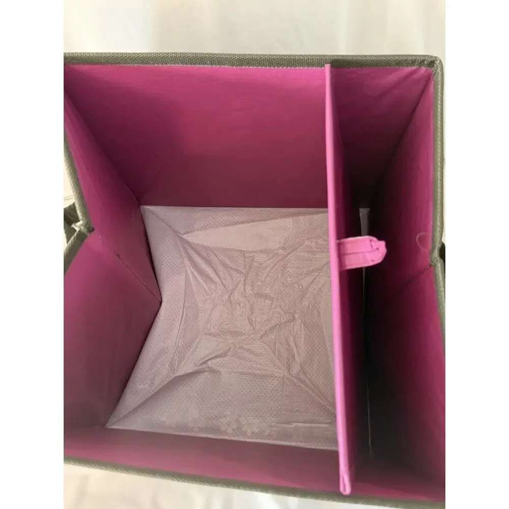 Natural Life Boho Flower Floral Collapsible Storage Cubes With Handles